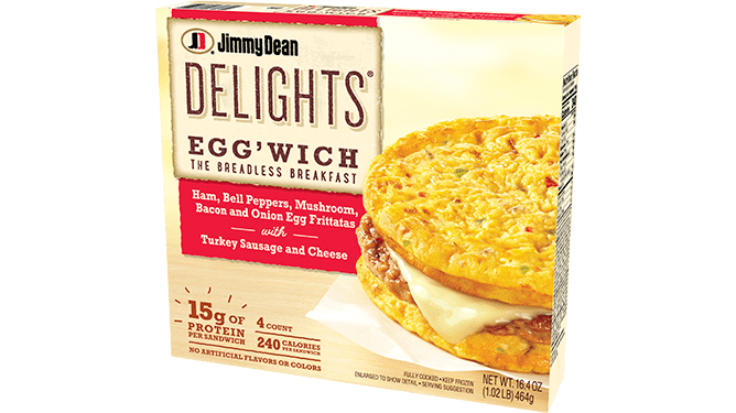 Delights Turkey Sausage and Cheese Ham Egg'wich