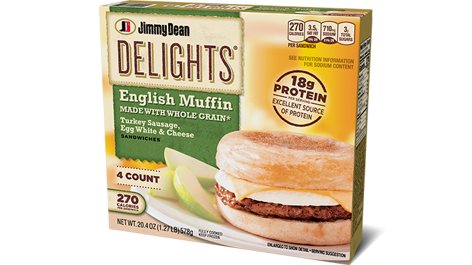 Jimmy Dean Delights Turkey Sausage, Egg White & Cheese English Muffin Sandwiches