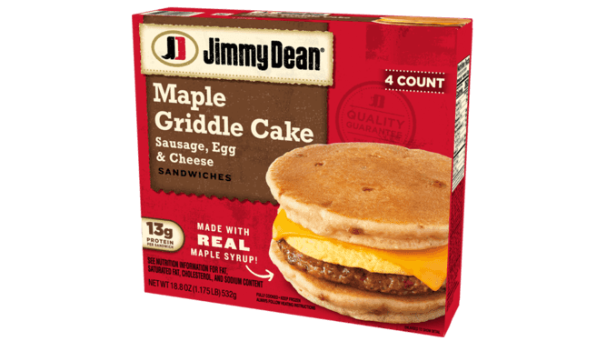 Jimmy Dean Sausage, Egg and Cheese Maple Griddle Cake Sandwiches