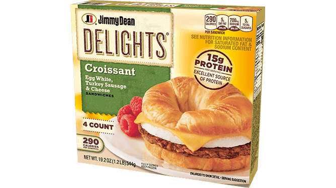 Delights Turkey Sausage, Egg White & Cheese Croissant Sandwiches