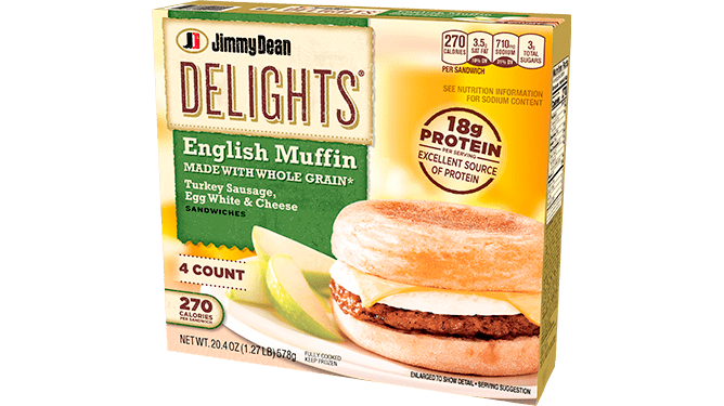 Jimmy Dean Delights Turkey Sausage, Egg White & Cheese English Muffin Sandwiches