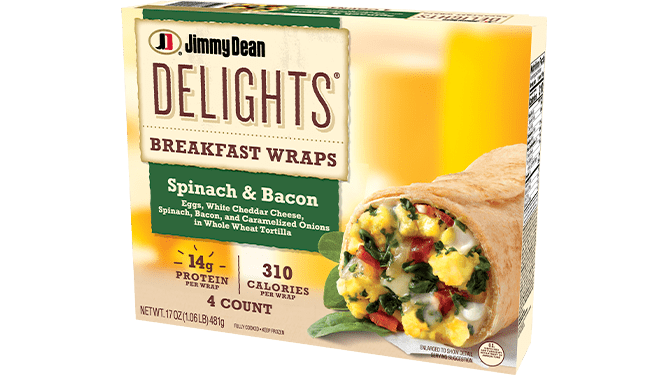 Delights Spinach & Bacon Breakfast Wraps