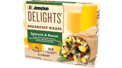 Delights Spinach & Bacon Breakfast Wraps