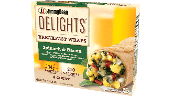 Jimmy Dean Delights Spinach & Bacon Breakfast Wraps